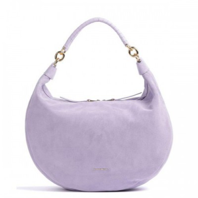Coccinelle Maelody Suede Hobo bag brushed leather violet