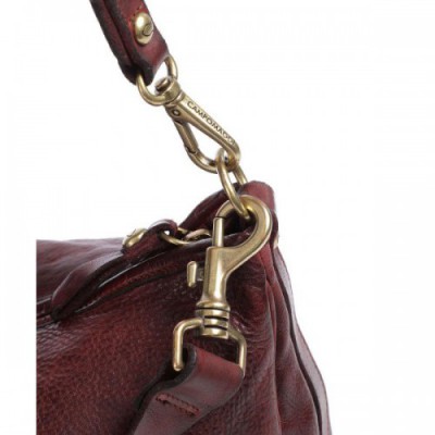 Campomaggi Hobo bag grained cow leather dark red