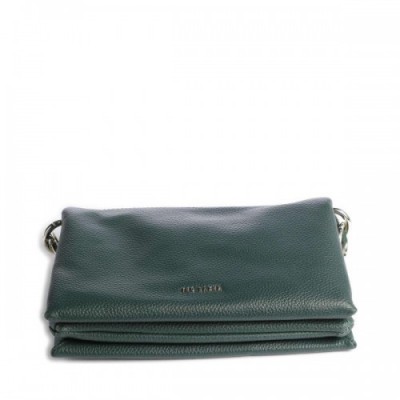 Ted Baker Esia Crossbody bag grained cow leather dark green