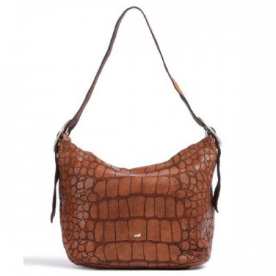Campomaggi Crossbody bag embossed cow leather brown