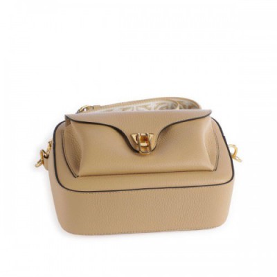 Coccinelle Beat Soft Ribbon Crossbody bag grained leather beige