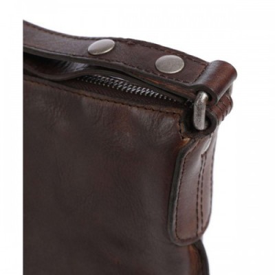 Spikes & Sparrow Mustang Crossbody bag fine grain leather dark brown