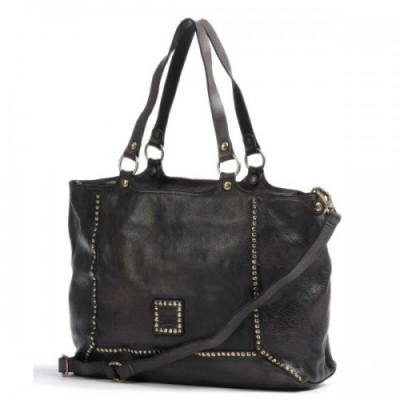 Campomaggi Tote bag grained cow leather dark brown