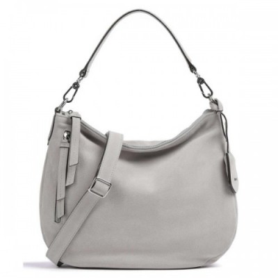 Abro Suede Juna Hobo bag brushed cow leather light grey