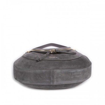 Coccinelle Sole Suede Hobo bag brushed cow leather dark grey