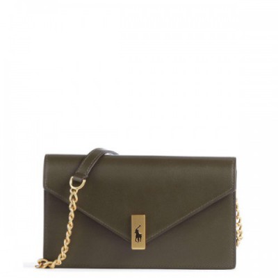 Polo Ralph Lauren ID Collection Crossbody bag softly grained calfskin olive-green