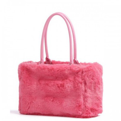Replay Tote bag faux fur pink