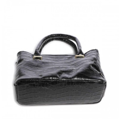 Depeche Croco Glam Handbag sheepskin leather black
