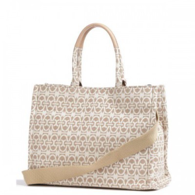 Coccinelle Never Without Bag Monogram Tote bag fabric beige