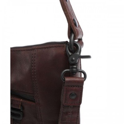 Spikes & Sparrow Bronco Shoulder bag fine grain leather dark brown