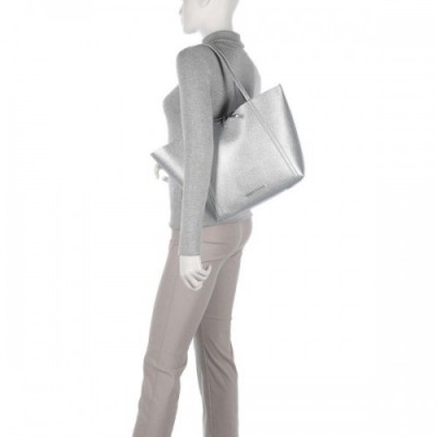 Armani Exchange Tote bag synthetic silver