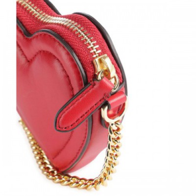Lauren Ralph Lauren Mini Heart Crossbody bag sheepskin leather red