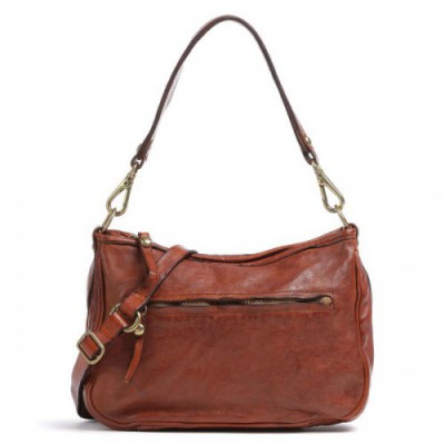 Campomaggi Shoulder bag grained cow leather brown
