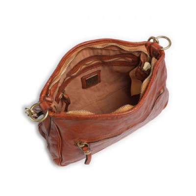 Campomaggi Shoulder bag grained cow leather brown
