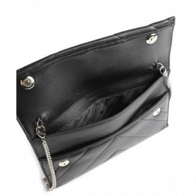 Patrizia Pepe Fly Quilted Clutch bag goatskin leather black