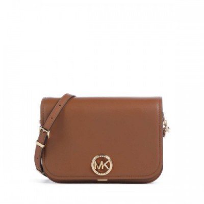 Michael Kors Delancey Crossbody bag fine grain leather brown