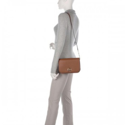 Michael Kors Delancey Crossbody bag fine grain leather brown