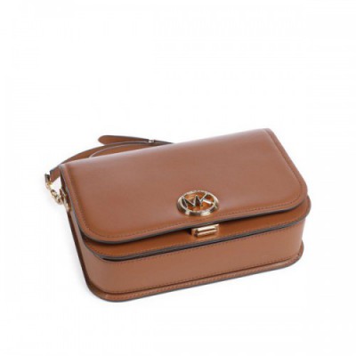 Michael Kors Delancey Crossbody bag fine grain leather brown