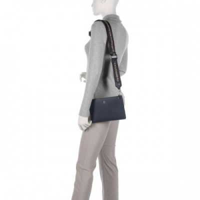 Aigner Zita Crossbody bag grained cow leather dark blue