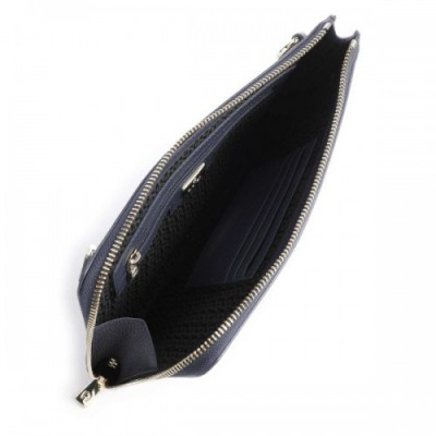 Aigner Zita Crossbody bag grained cow leather dark blue