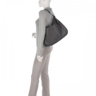 Abro Adria Juna Hobo bag grained cow leather dark grey