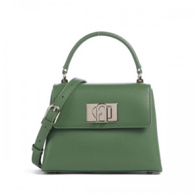 Furla 1927 Mini Crossbody bag grained leather green