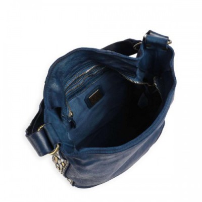 Campomaggi Hobo bag fine grain cow leather petrol