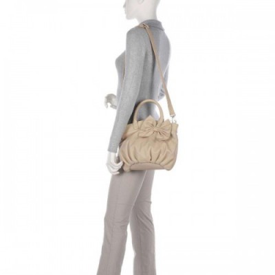 Depeche Girlhood Handbag sheepskin leather beige