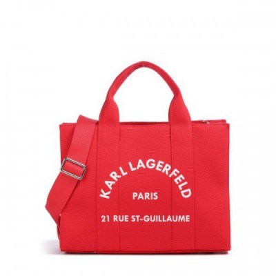 Karl Lagerfeld K/Rue St Guillaume Medium Handbag recycled cotton, cotton red