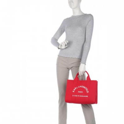 Karl Lagerfeld K/Rue St Guillaume Medium Handbag recycled cotton, cotton red