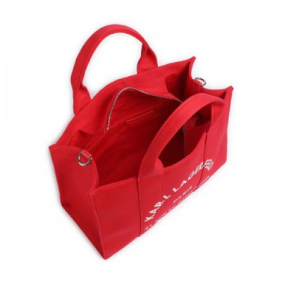 Karl Lagerfeld K/Rue St Guillaume Medium Handbag recycled cotton, cotton red