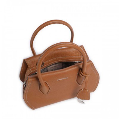 Coccinelle Lord Handbag grained leather brown