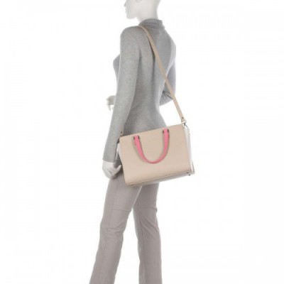 Lancaster Smooth Handbag cow leather beige