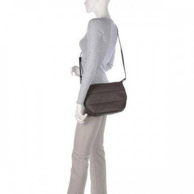 Liebeskind Edda Calf Optic S Crossbody bag fine grain leather dark grey