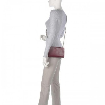 Furla Camelia Mini Crossbody bag grained leather dark red