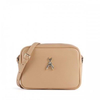 Patrizia Pepe Fly Crossbody bag grained calfskin beige