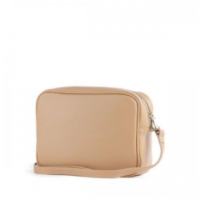 Patrizia Pepe Fly Crossbody bag grained calfskin beige