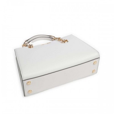 Michael Kors Cynthia Handbag fine grain cow leather white