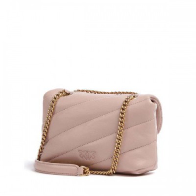 Pinko Love Puff Baby Shoulder bag sheepskin leather antique pink