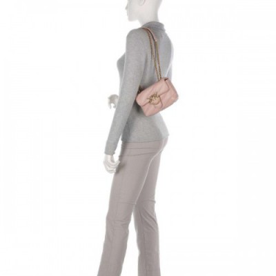 Pinko Love Puff Baby Shoulder bag sheepskin leather antique pink