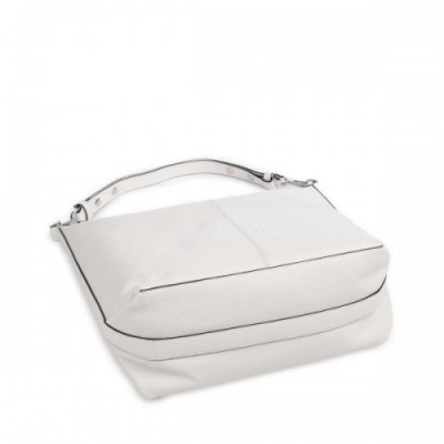 Liebeskind Paris 4 Small Pebble M Hobo bag grained cow leather white
