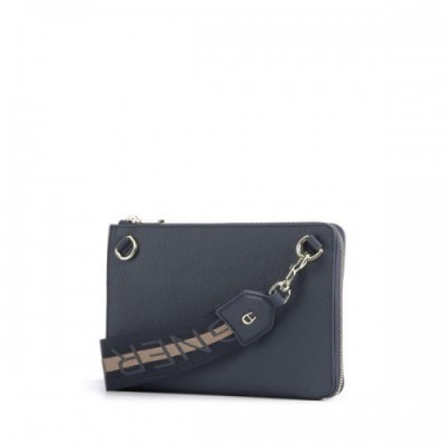 Aigner Zita Crossbody bag grained cow leather dark blue