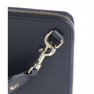 Aigner Zita Crossbody bag grained cow leather dark blue