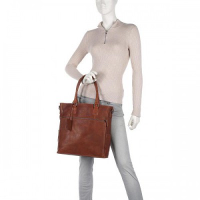 Burkely Antique Avery Tote bag 13″ grained leather brown