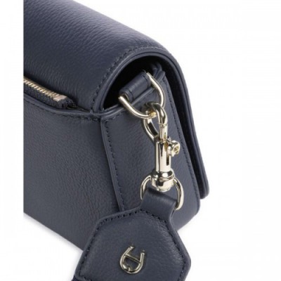 Aigner Zita S Crossbody bag grained cow leather dark blue