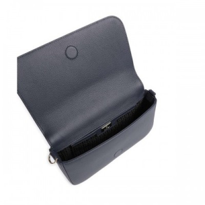 Aigner Zita S Crossbody bag grained cow leather dark blue