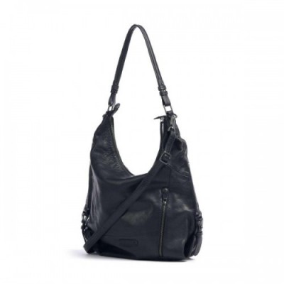 Aunts & Uncles Guerilla Gardeners Chloe Hobo bag goatskin leather navy