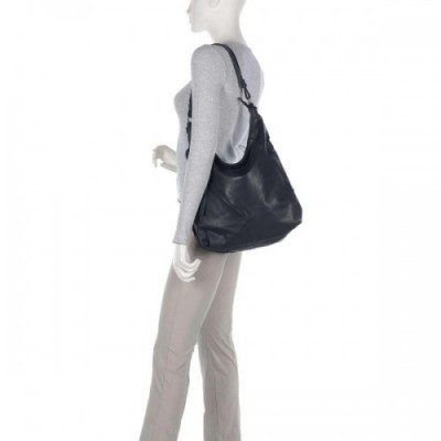 Aunts & Uncles Guerilla Gardeners Chloe Hobo bag goatskin leather navy