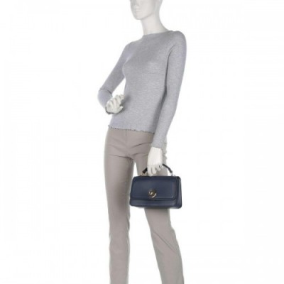 Michael Kors Delancey Handbag fine grain cow leather navy