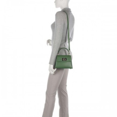Furla 1927 Mini Crossbody bag grained leather green